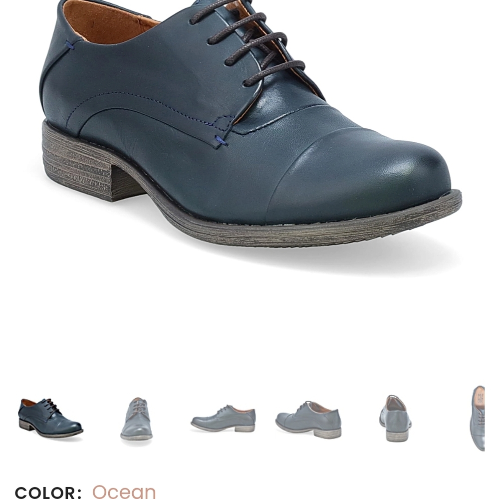 Miz Mooz Womens Ocean Blue Leather Dress Shoes